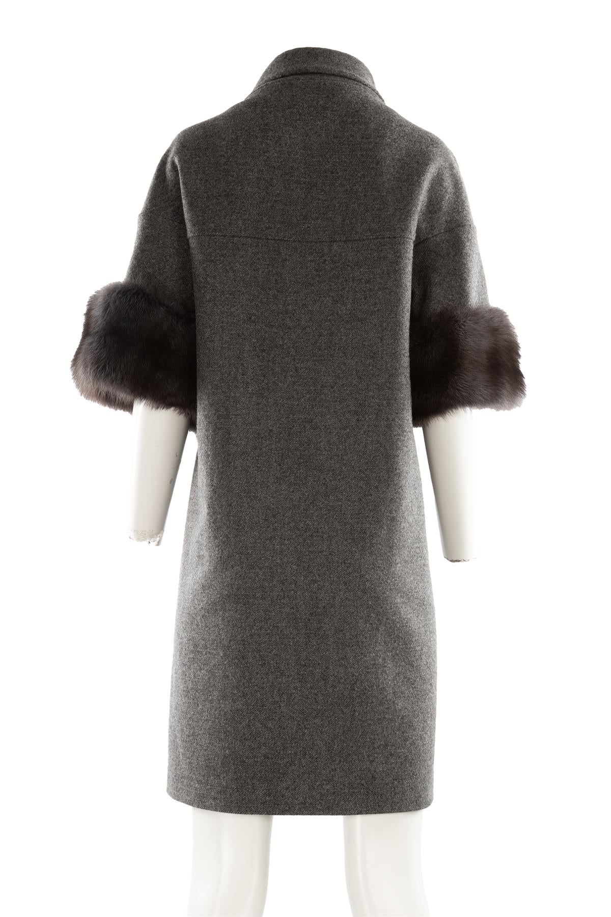 MARNI GREY WOOL COAT IT 38 UK 6 - Image 4