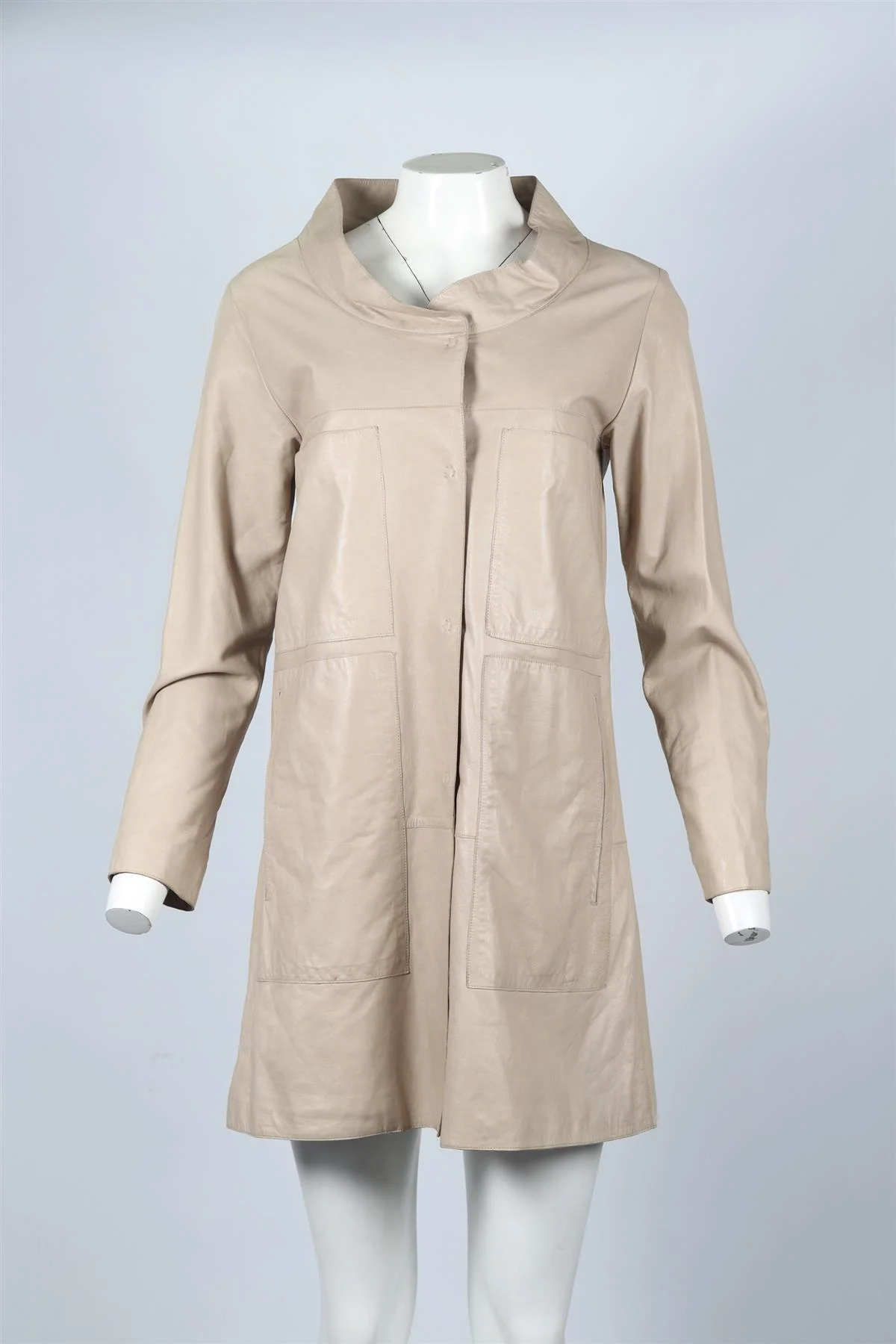 MARNI LEATHER COAT IT 40 UK 8 - Image 2