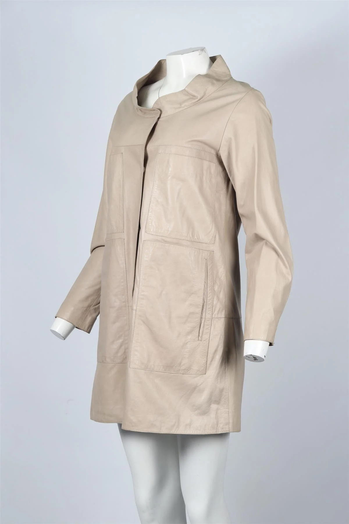 MARNI LEATHER COAT IT 40 UK 8 - Image 3