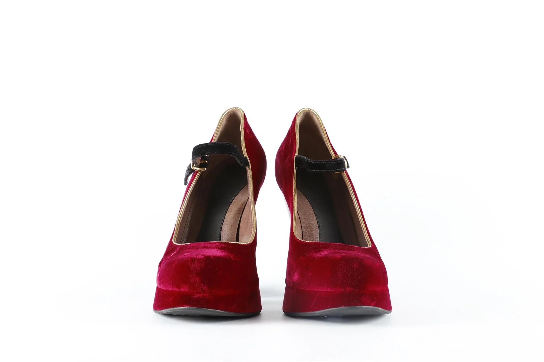 MARNI RED VELVET PLATFORM PUMPS EU 40 UK 7 US 10 - Image 9