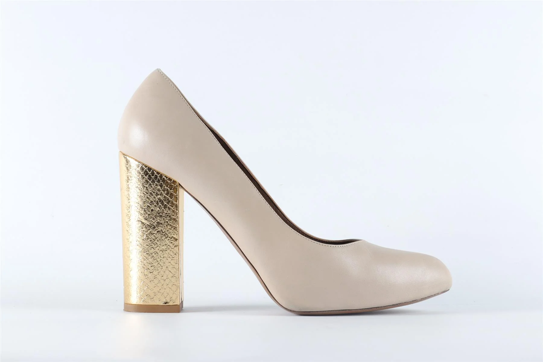 MARNI TAUPE LEATHER PUMPS EU 39.5 UK 6.5 US 9.5 - Image 2