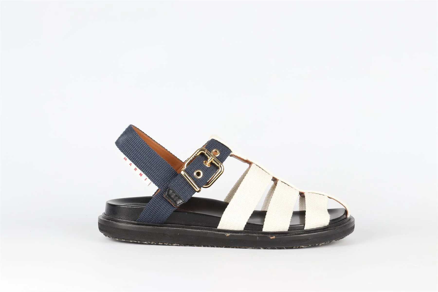 MARNI WHITE AND BLUE FABRIC SANDALS EU 40 UK 7 US 10 - Image 2