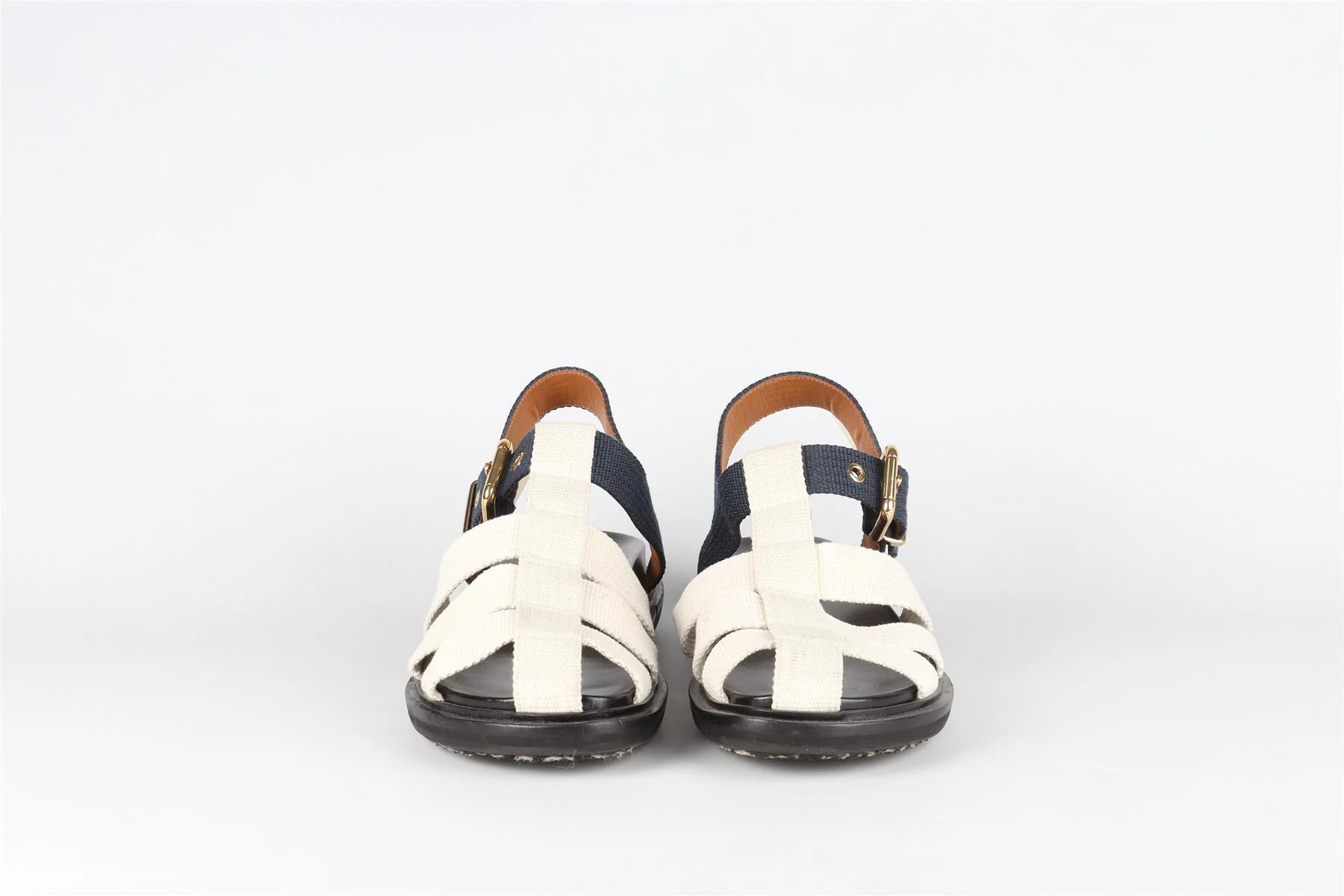 MARNI WHITE AND BLUE FABRIC SANDALS EU 40 UK 7 US 10 - Image 3