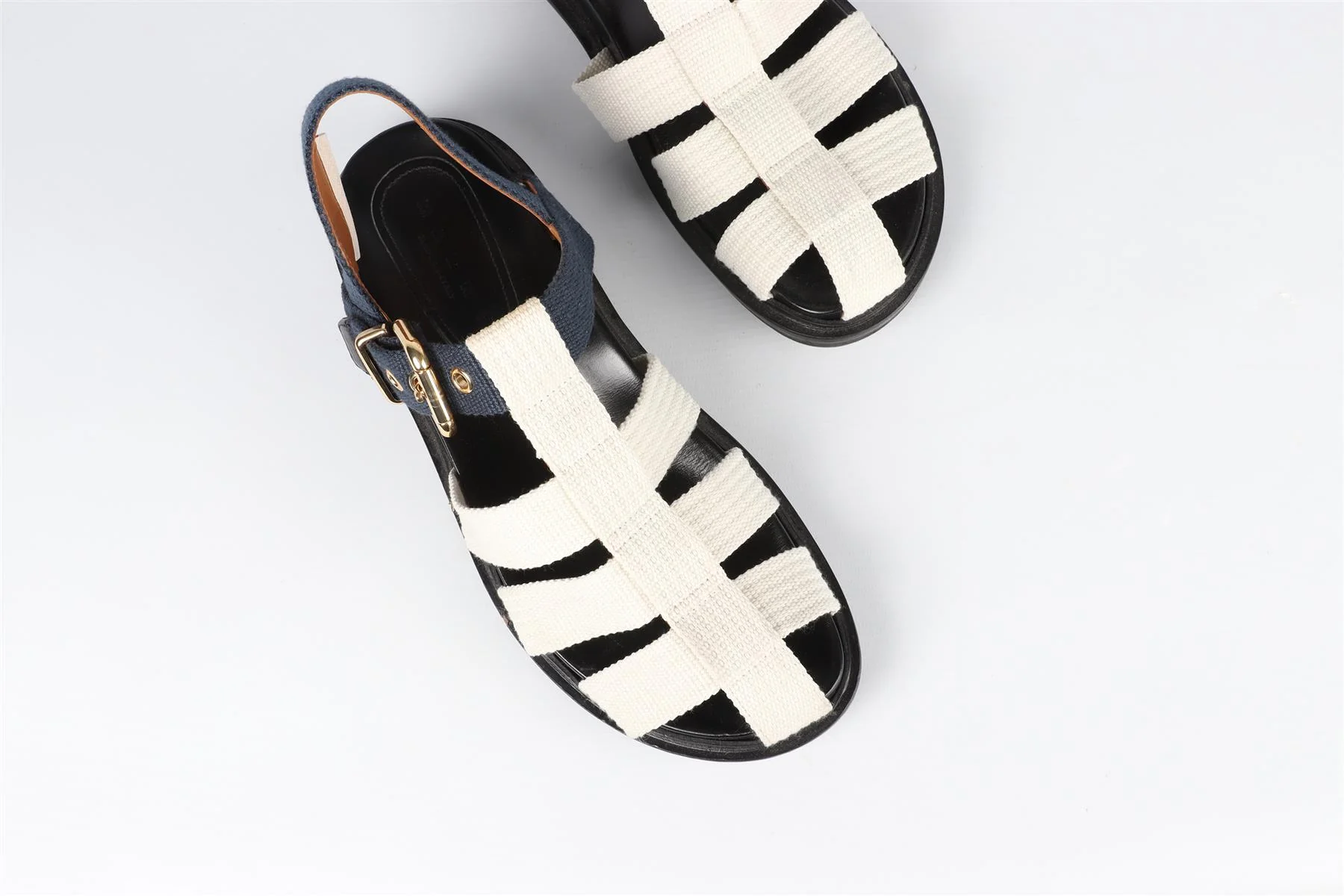 MARNI WHITE AND BLUE FABRIC SANDALS EU 40 UK 7 US 10 - Image 4