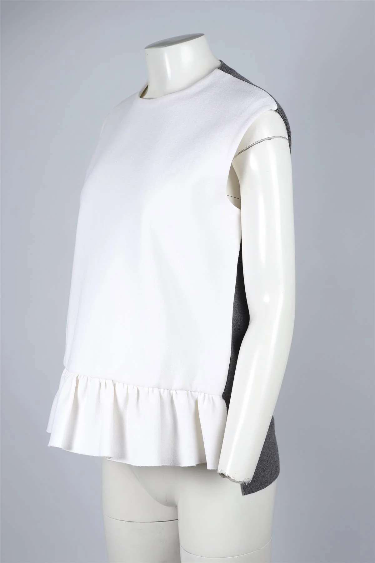 MARNI WHITE AND GREY WOOL TOP IT 42 UK 10 - Image 3