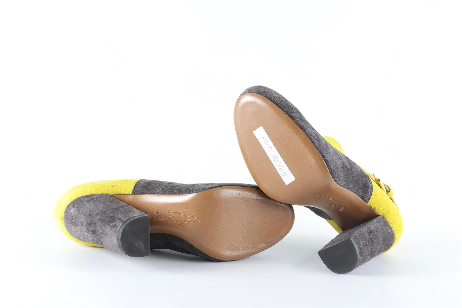 MARNI YELLOW AND GREY SUEDE ANKLE BOOTS EU 39 UK 6 US 9 - Image 6