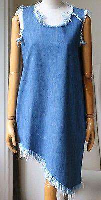 MARQUES ALMEIDA ASYMMETRICAL DENIM FRAYED DRESS SMALL - Image 3