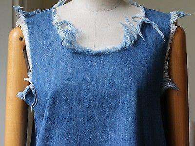 MARQUES ALMEIDA ASYMMETRICAL DENIM FRAYED DRESS SMALL - Image 4