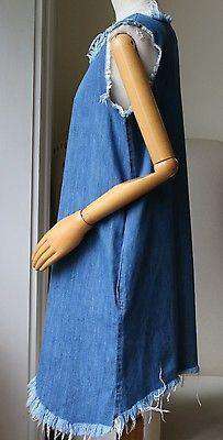 MARQUES ALMEIDA ASYMMETRICAL DENIM FRAYED DRESS SMALL - Image 5