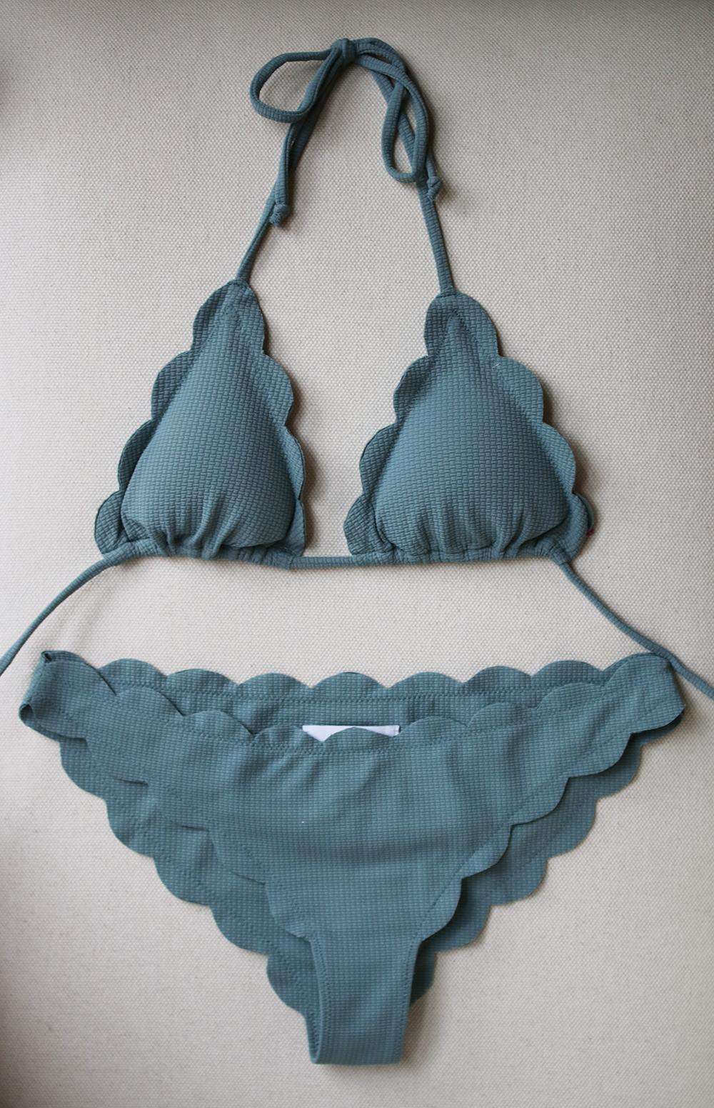 MARYSIA BROADWAY SCALLOPED TRIM TRIANGLE BIKINI LARGE - Image 3