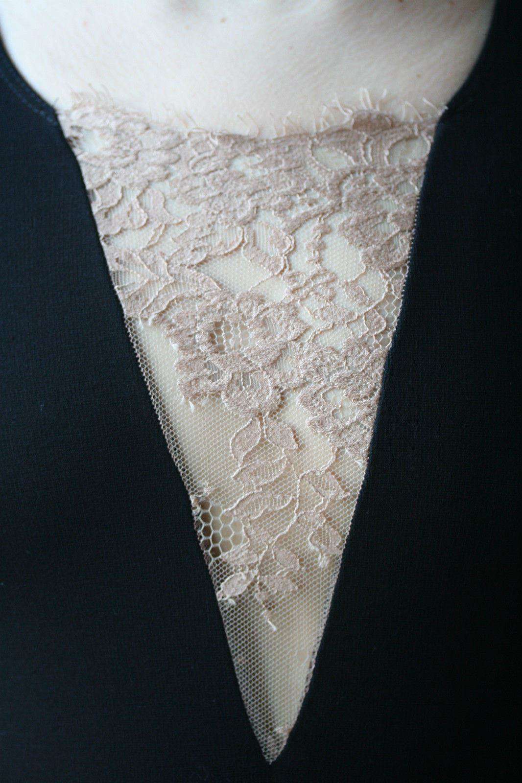 MASON BY MICHELLE MASON BLACK LACE INSERT DRESS MEDIUM - Image 6