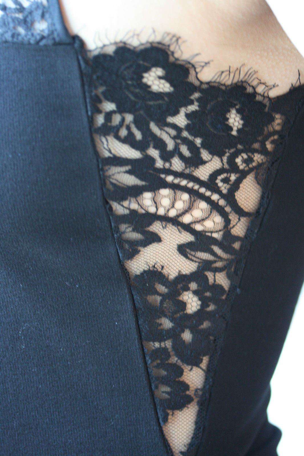 MASON BY MICHELLE MASON BLACK LACE INSET DRESS SMALL - Image 7
