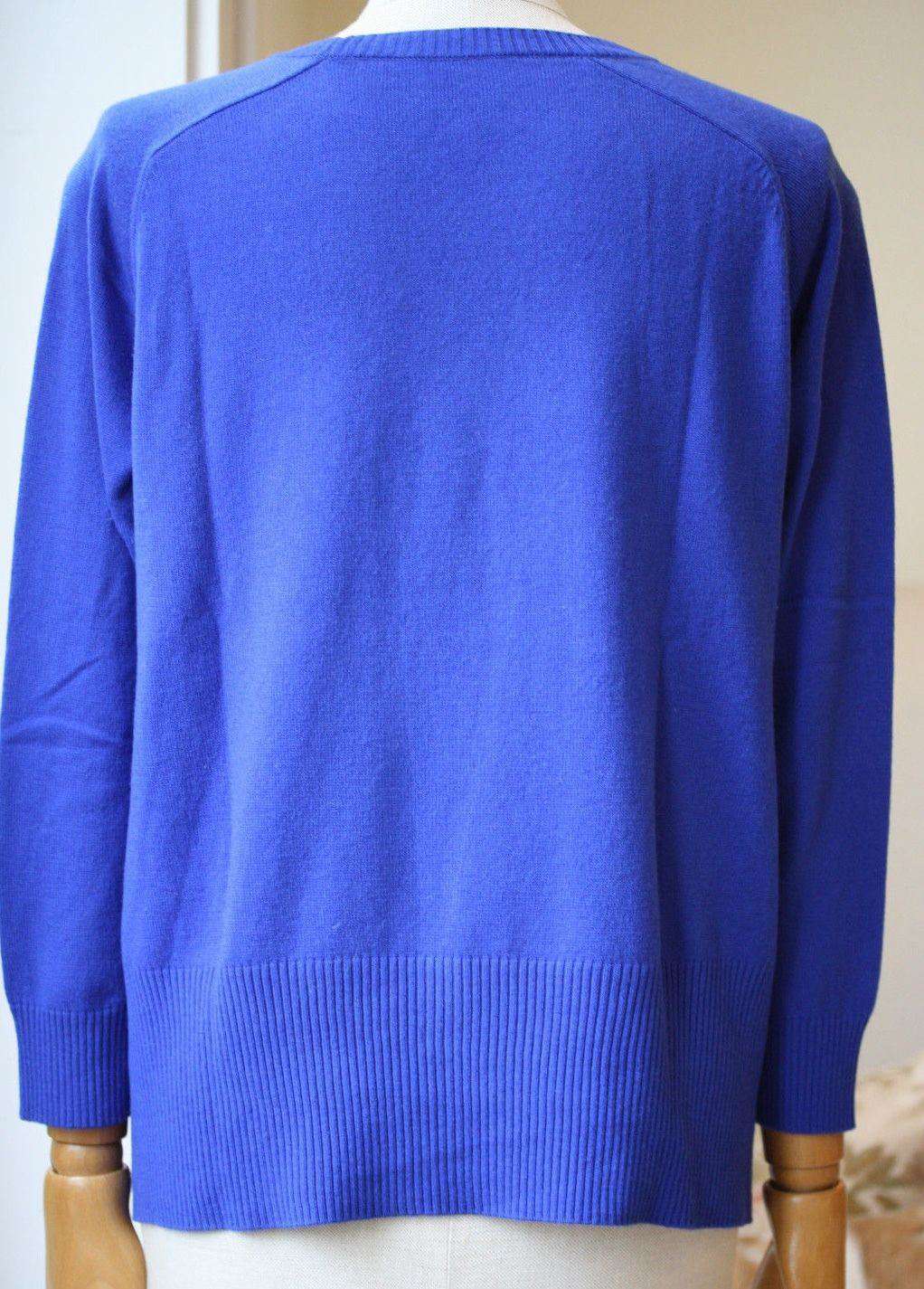 MASON BY MICHELLE MASON BLUE LEATHER PANEL SWEATER SMALL - Image 7