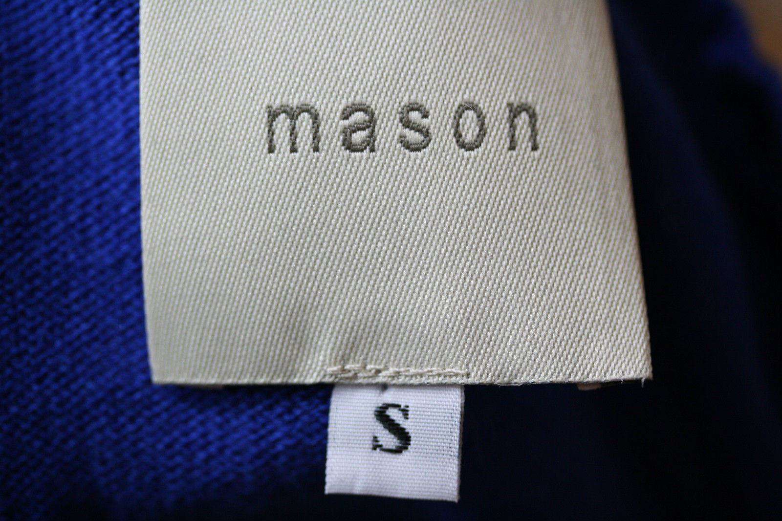 MASON BY MICHELLE MASON BLUE LEATHER PANEL SWEATER SMALL - Image 8
