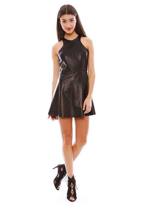 MASON BY MICHELLE MASON COBALT LEATHER DRESS US 2 UK 6 - Image 6