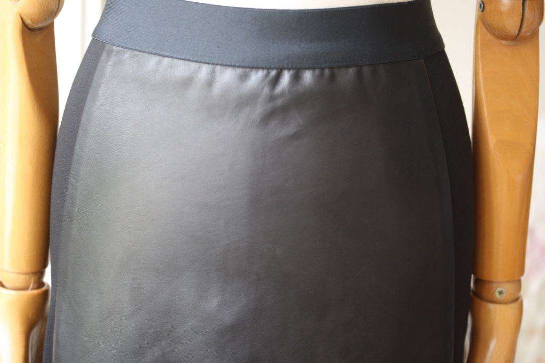 MASON BY MICHELLE MASON JERSEY PANEL LEATHER PENCIL SKIRT US 4 UK 8 - Image 2