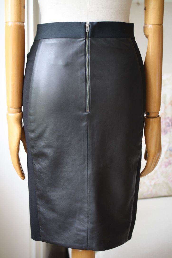 MASON BY MICHELLE MASON JERSEY PANEL LEATHER PENCIL SKIRT US 4 UK 8 - Image 6