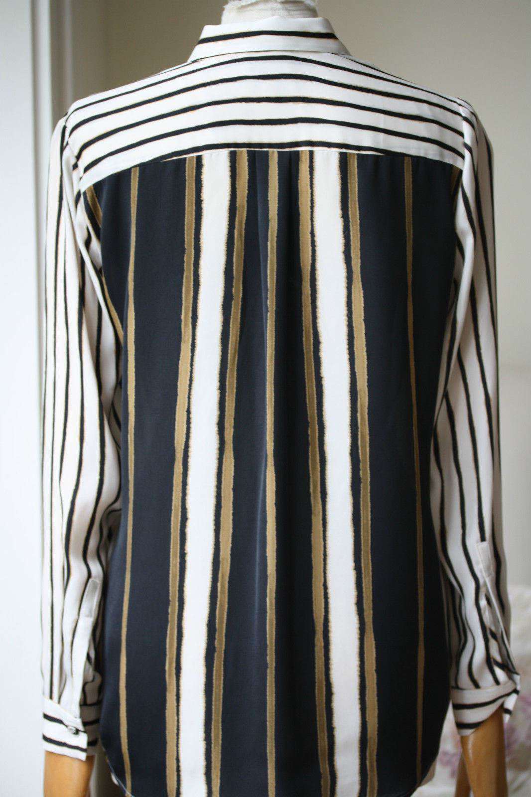 MASON BY MICHELLE MASON MIXED STRIPE BLOUSE US 2 UK 6 - Image 3