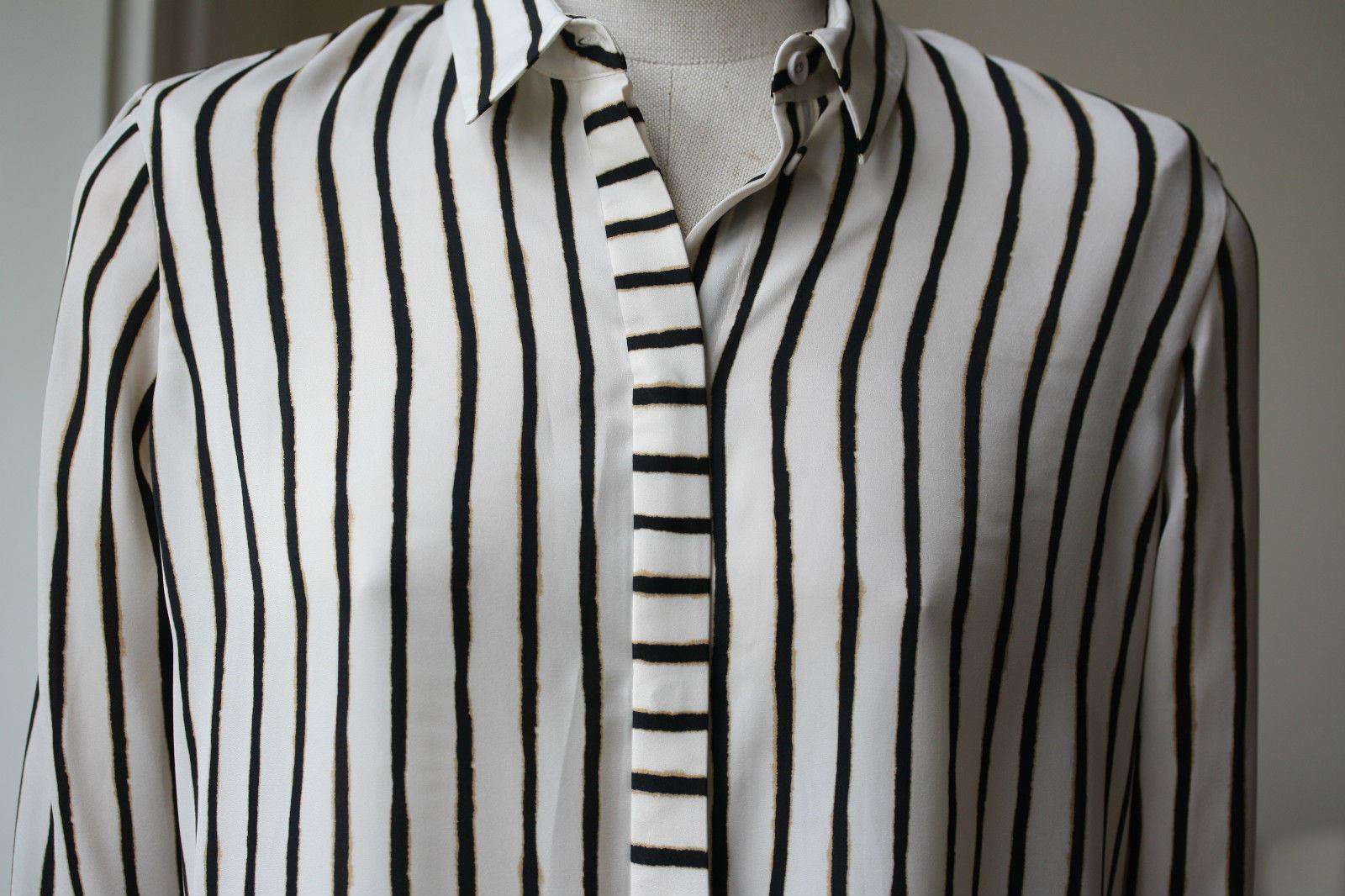 MASON BY MICHELLE MASON MIXED STRIPE BLOUSE US 2 UK 6 - Image 8