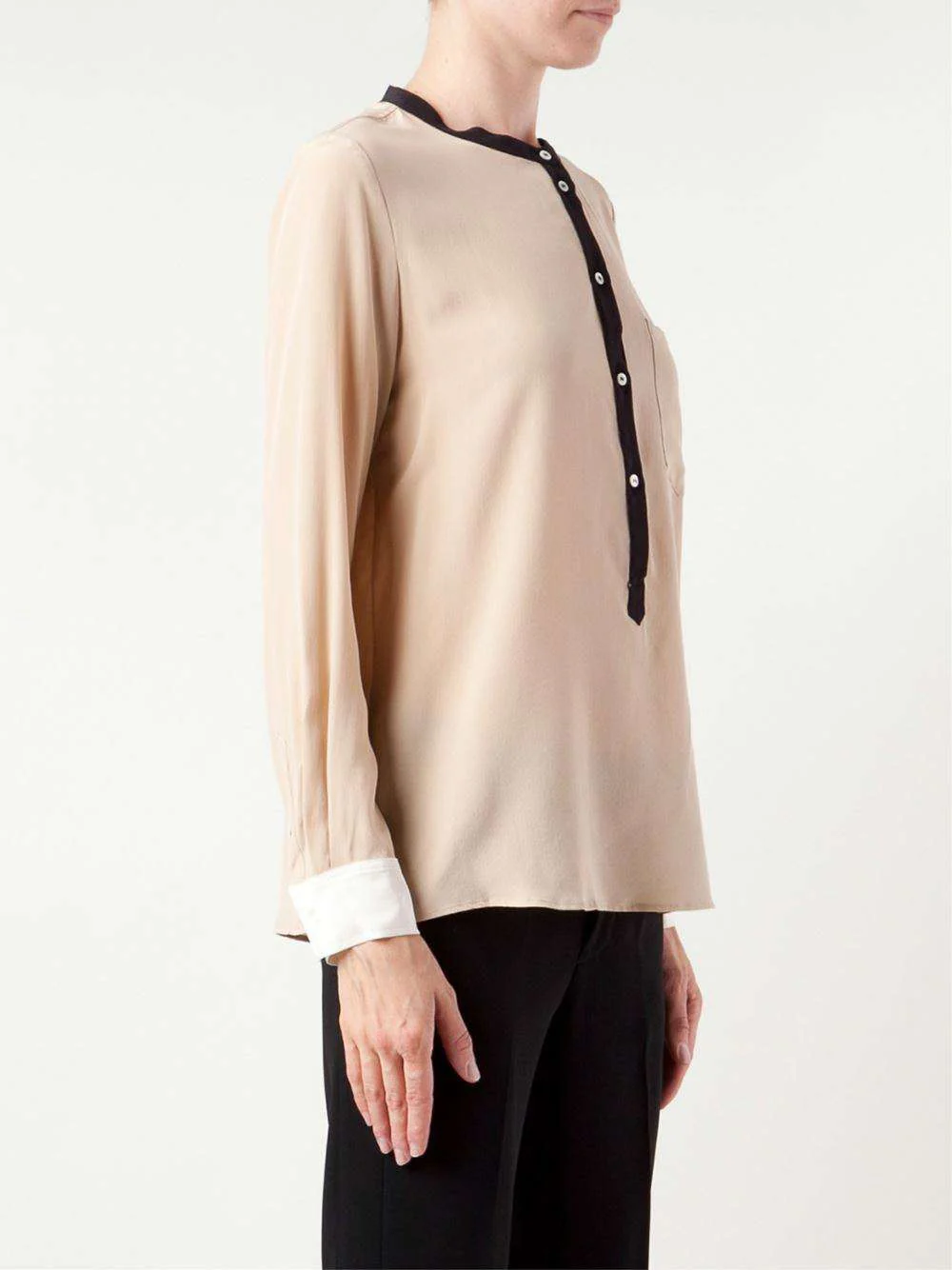MASSCOB BANDED COLLAR CREAM SHIRT XSMALL - Image 5