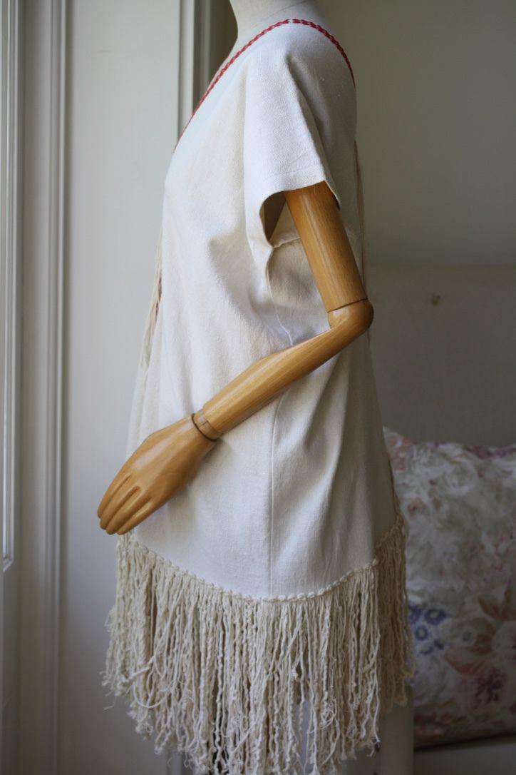 MASSCOB FRINGED HEM SILK NOIL TOP XS - Image 4