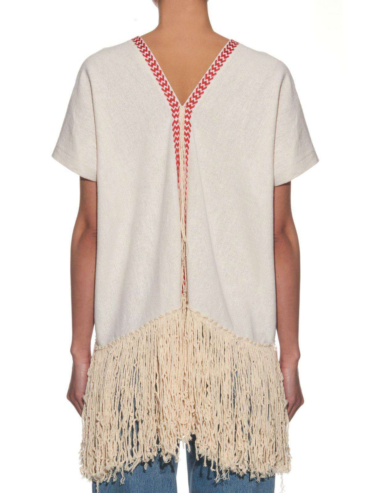 MASSCOB FRINGED HEM SILK NOIL TOP XS - Image 8