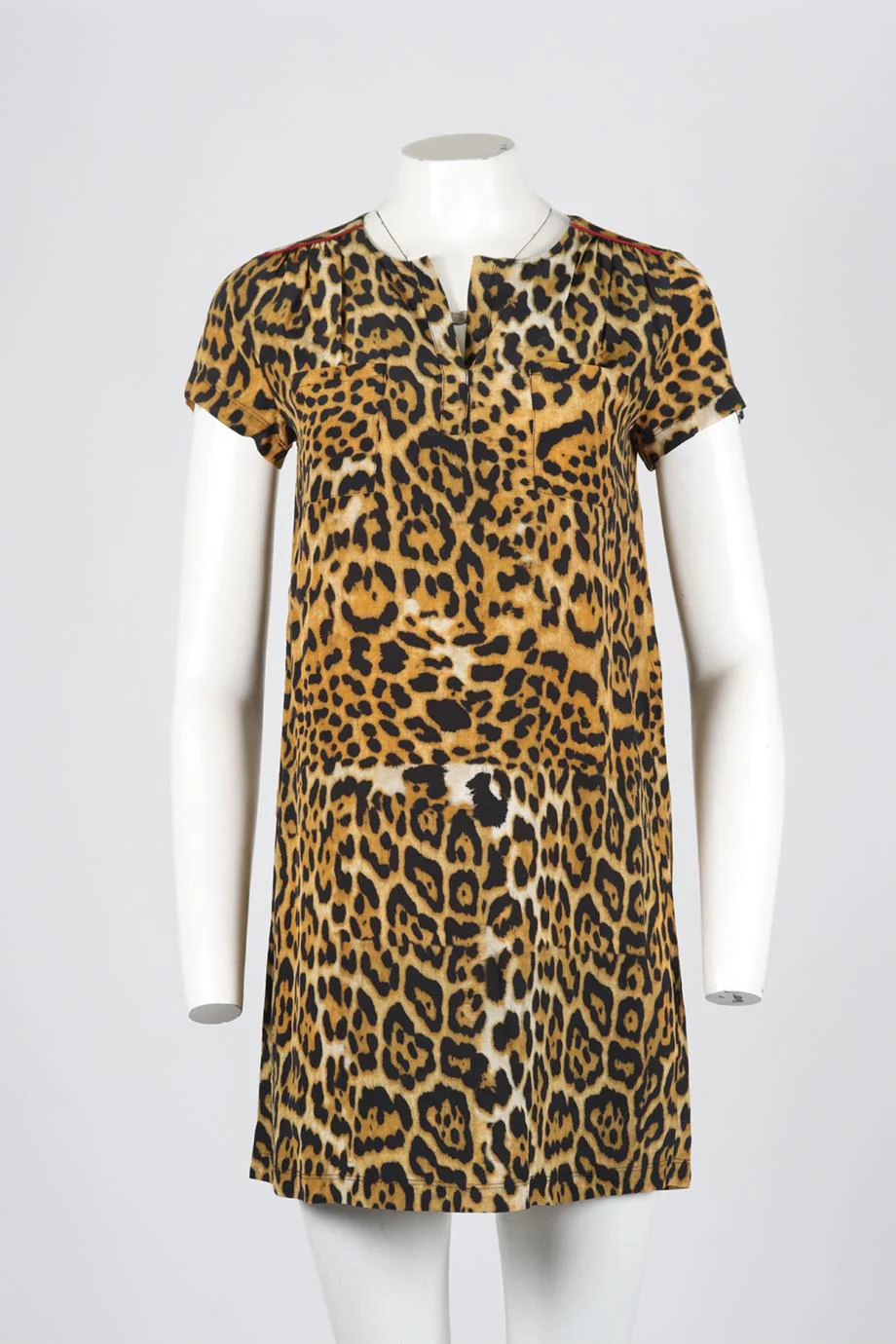 MASSCOB LEOPARD PRINT SILK MINI DRESS XSMALL - Image 2