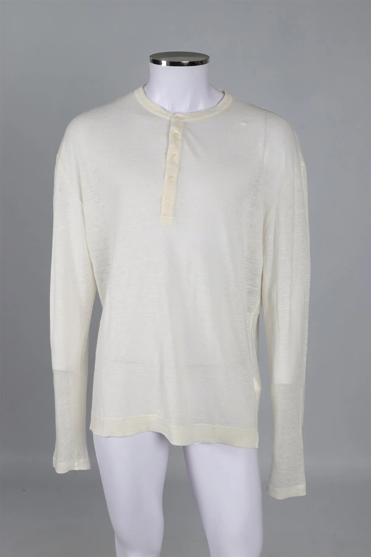 MASSIMO ALBA CREAM MEN'S LINEN TOP MEDIUM - Image 2