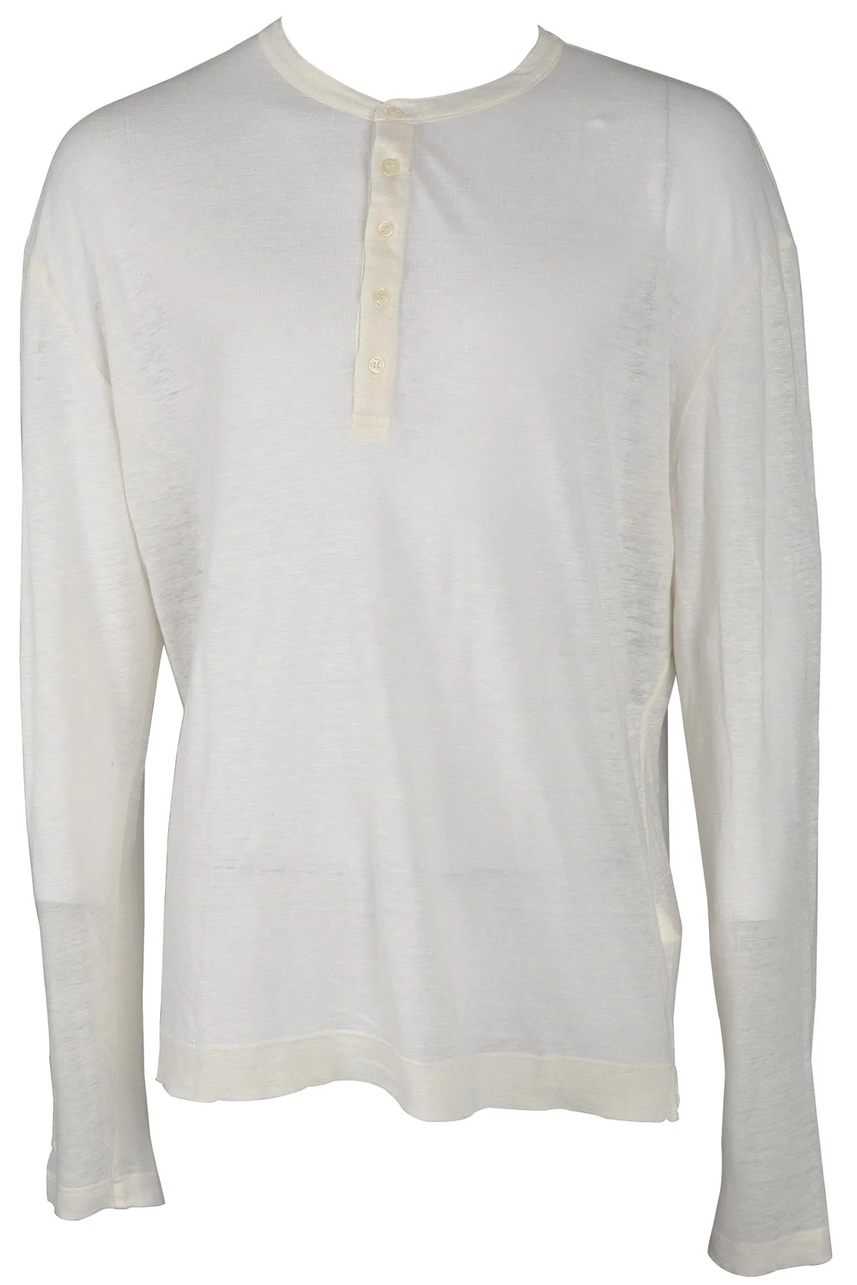 MASSIMO ALBA CREAM MEN'S LINEN TOP MEDIUM - Image 5
