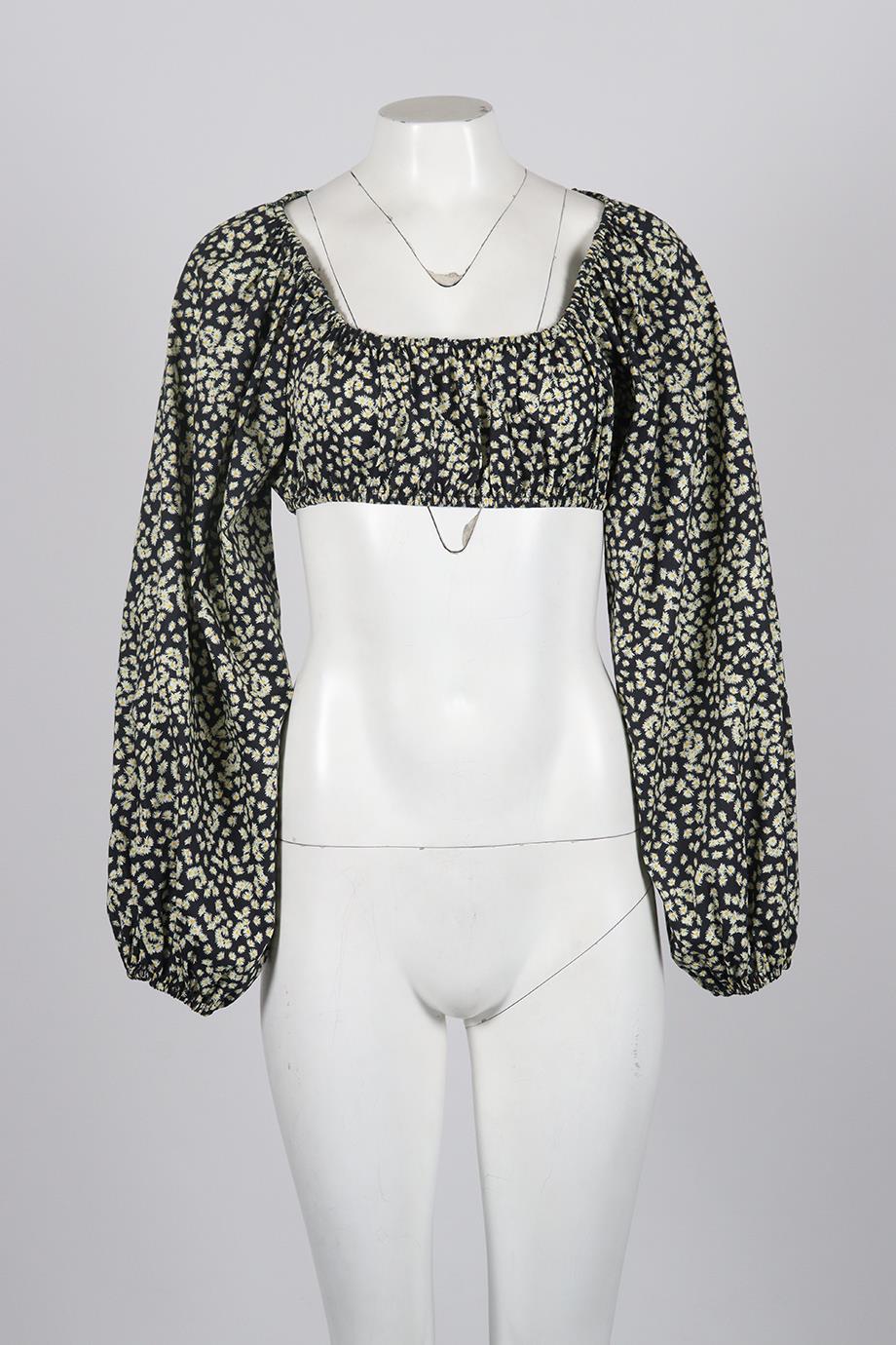 MATTEAU CROPPED FLORAL PRINT COTTON TOP UK 8 - Image 2