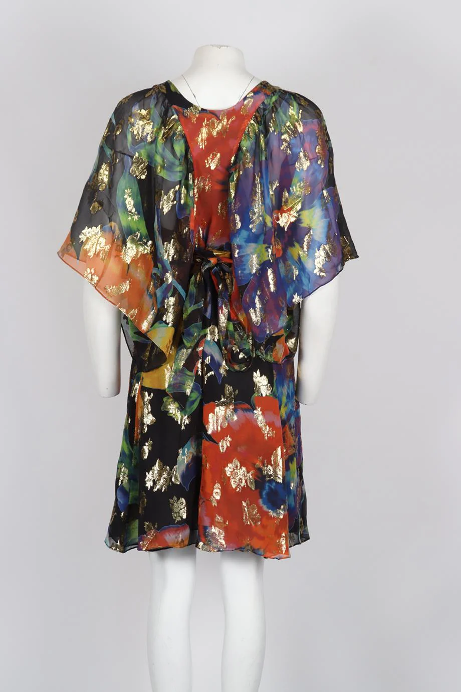 MATTHEW WILLIAMSON BELTED SILK BLEND MINI DRESS UK 8 - Image 4