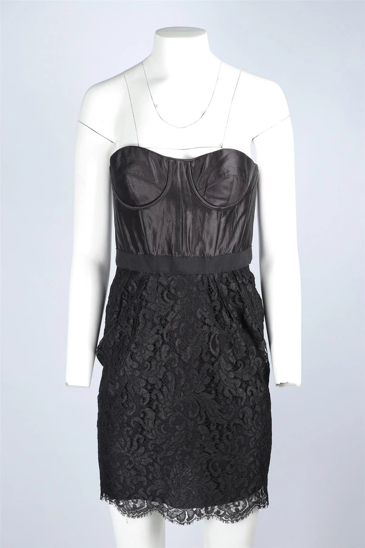 MATTHEW WILLIAMSON BLACK LACE MINI DRESS UK 10 - Image 2