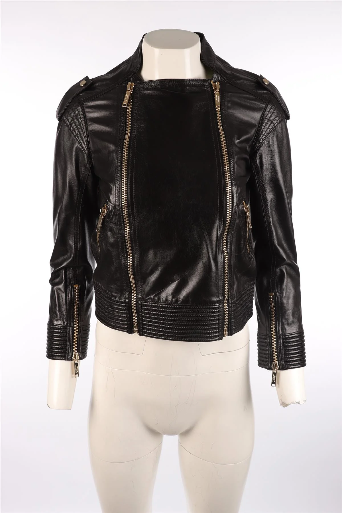 MATTHEW WILLIAMSON BLACK LEATHER JACKET UK 8 - Image 2