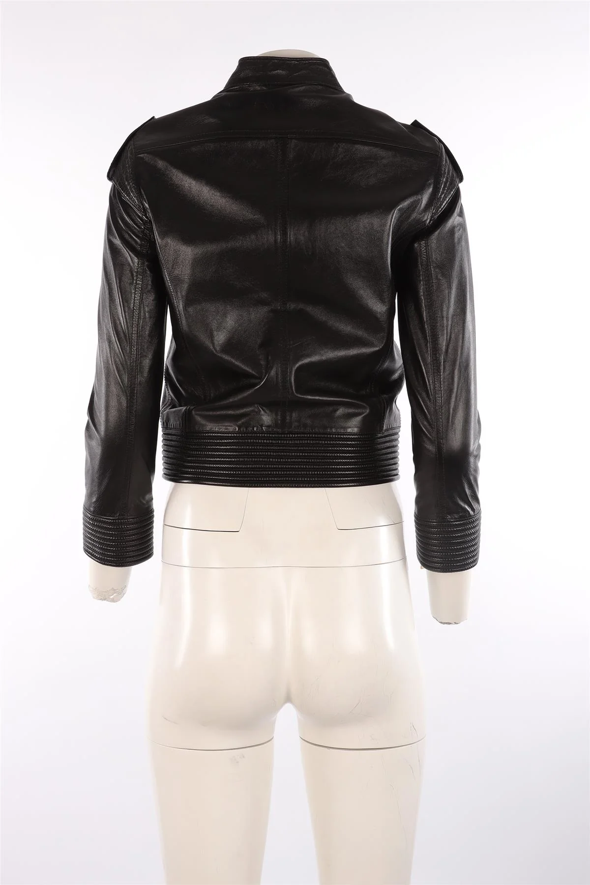 MATTHEW WILLIAMSON BLACK LEATHER JACKET UK 8 - Image 4