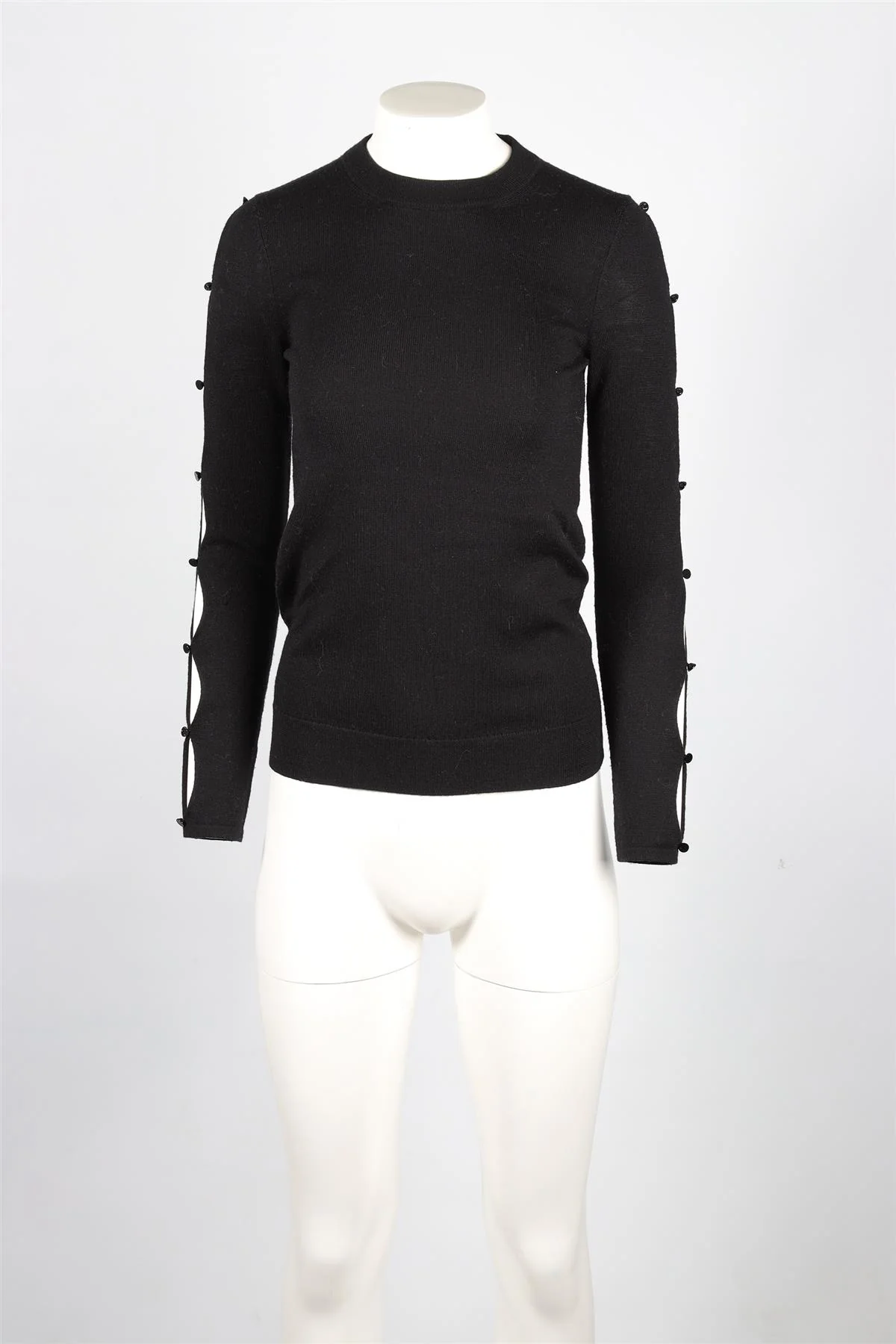 MATTHEW WILLIAMSON BLACK WOOL SWEATER XSMALL - Image 2