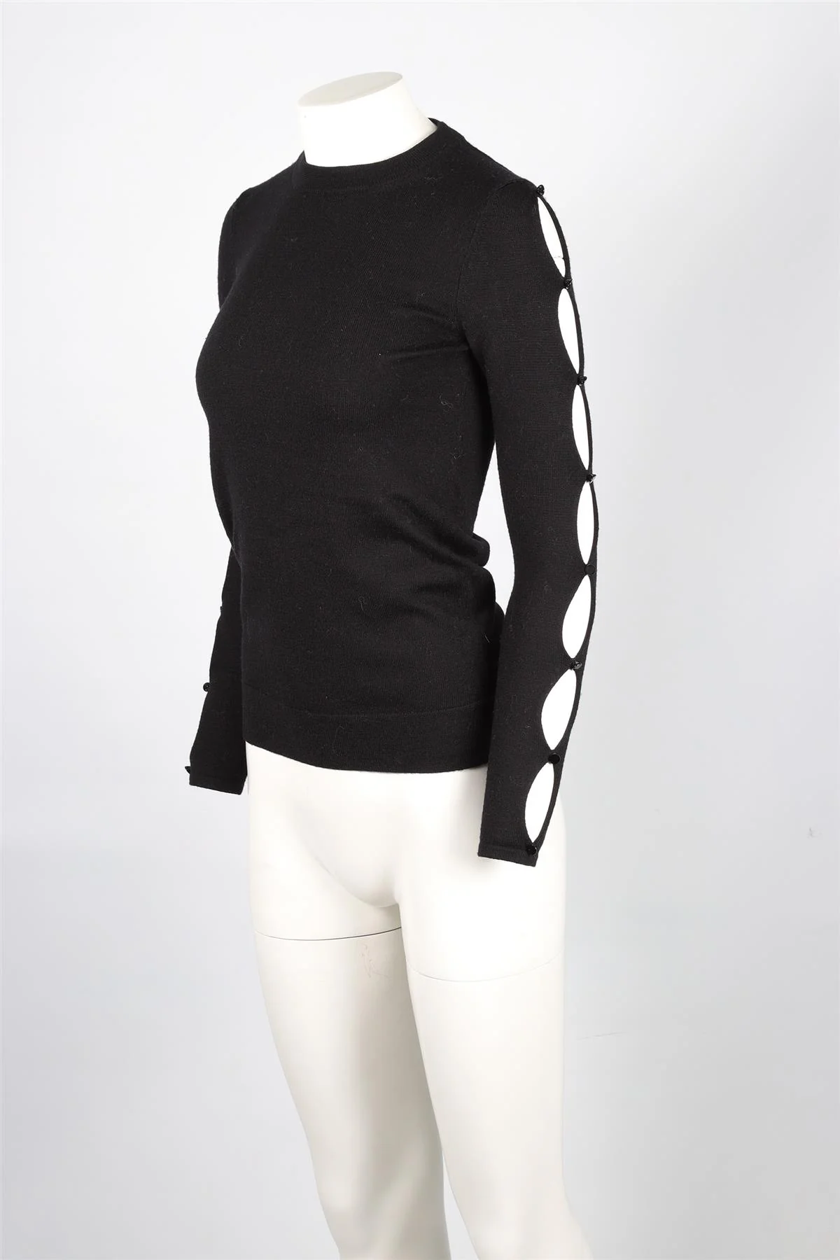 MATTHEW WILLIAMSON BLACK WOOL SWEATER XSMALL - Image 3