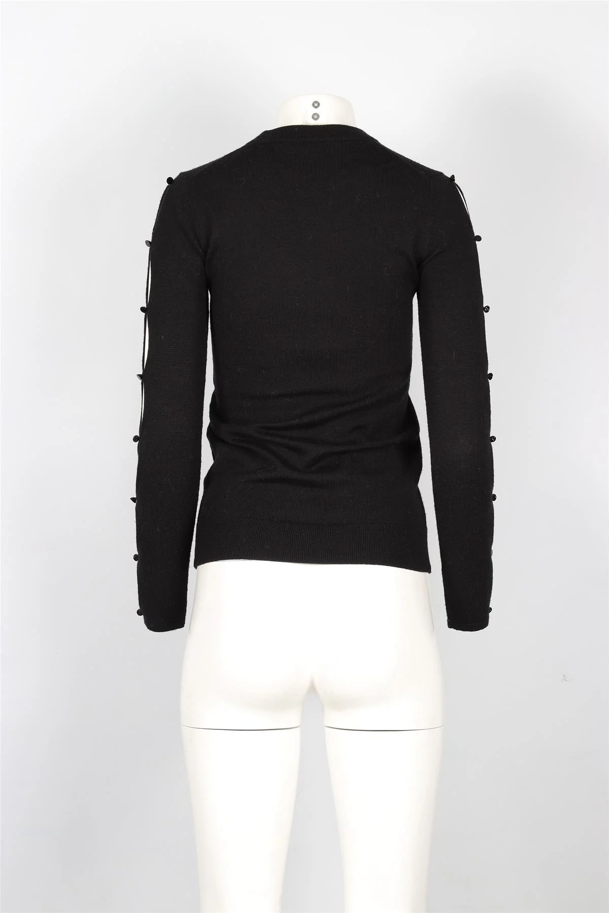 MATTHEW WILLIAMSON BLACK WOOL SWEATER XSMALL - Image 4