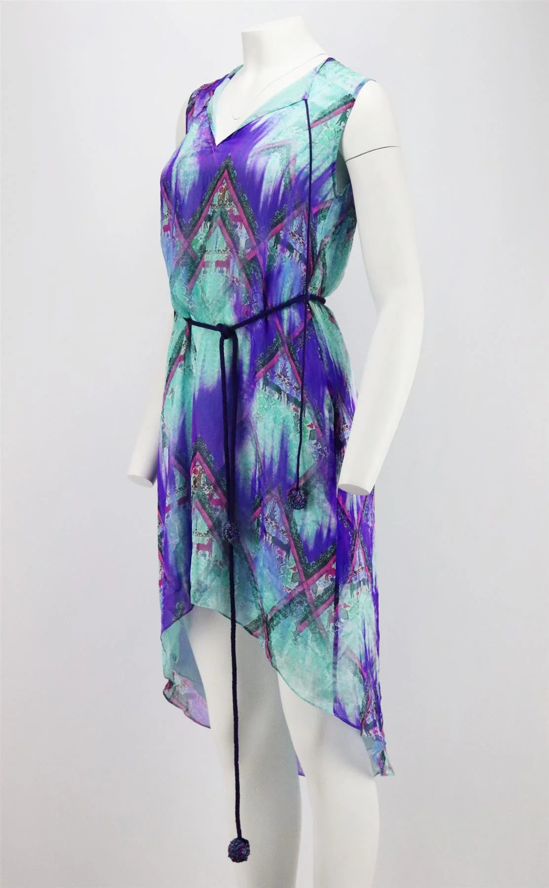 MATTHEW WILLIAMSON ESCAPE PRINTED SILK MINI DRESS UK 6 - Image 3