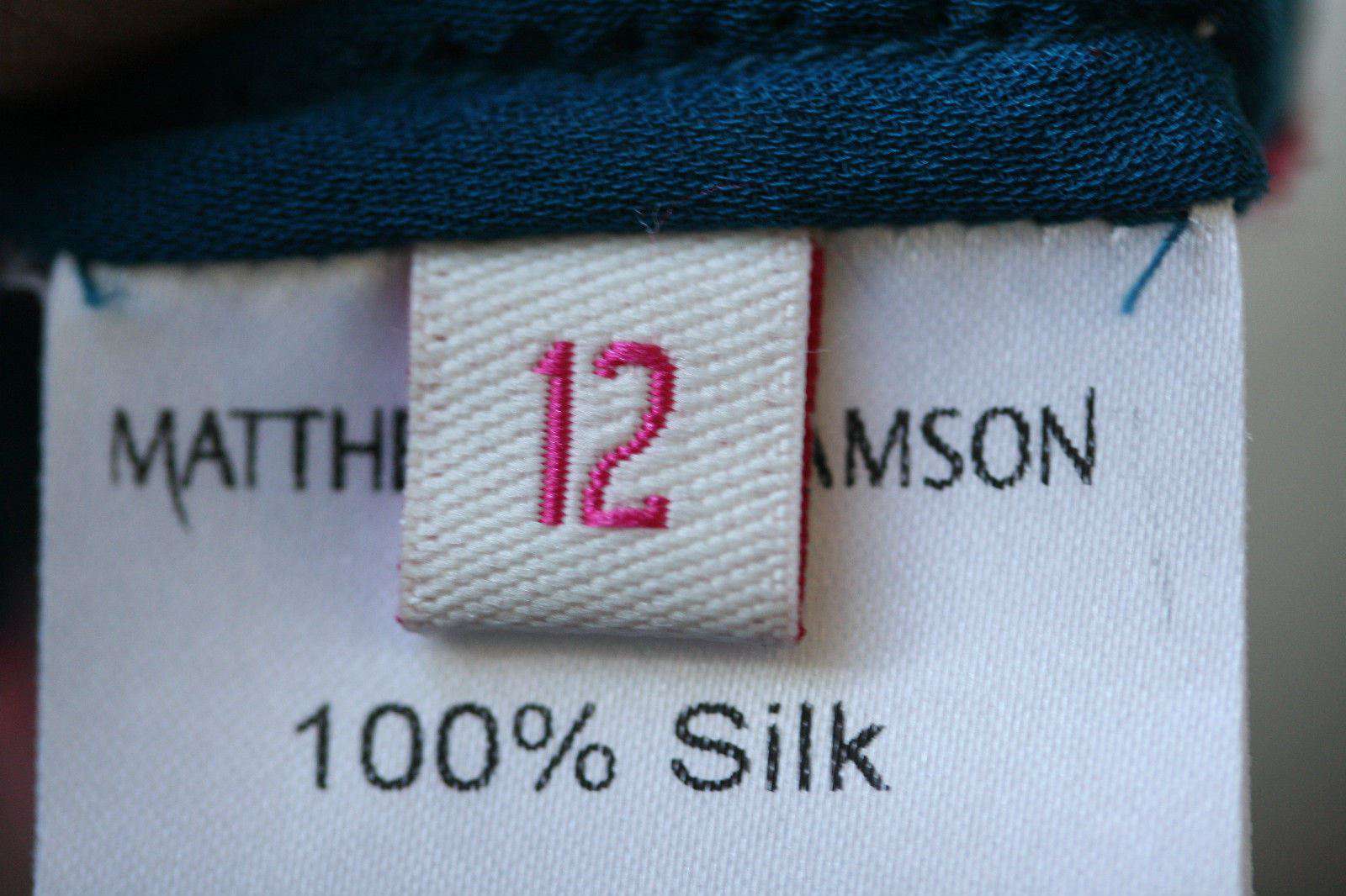MATTHEW WILLIAMSON TEAL SILK EMBELLISHED TOP FR 40 UK 12 - Image 5