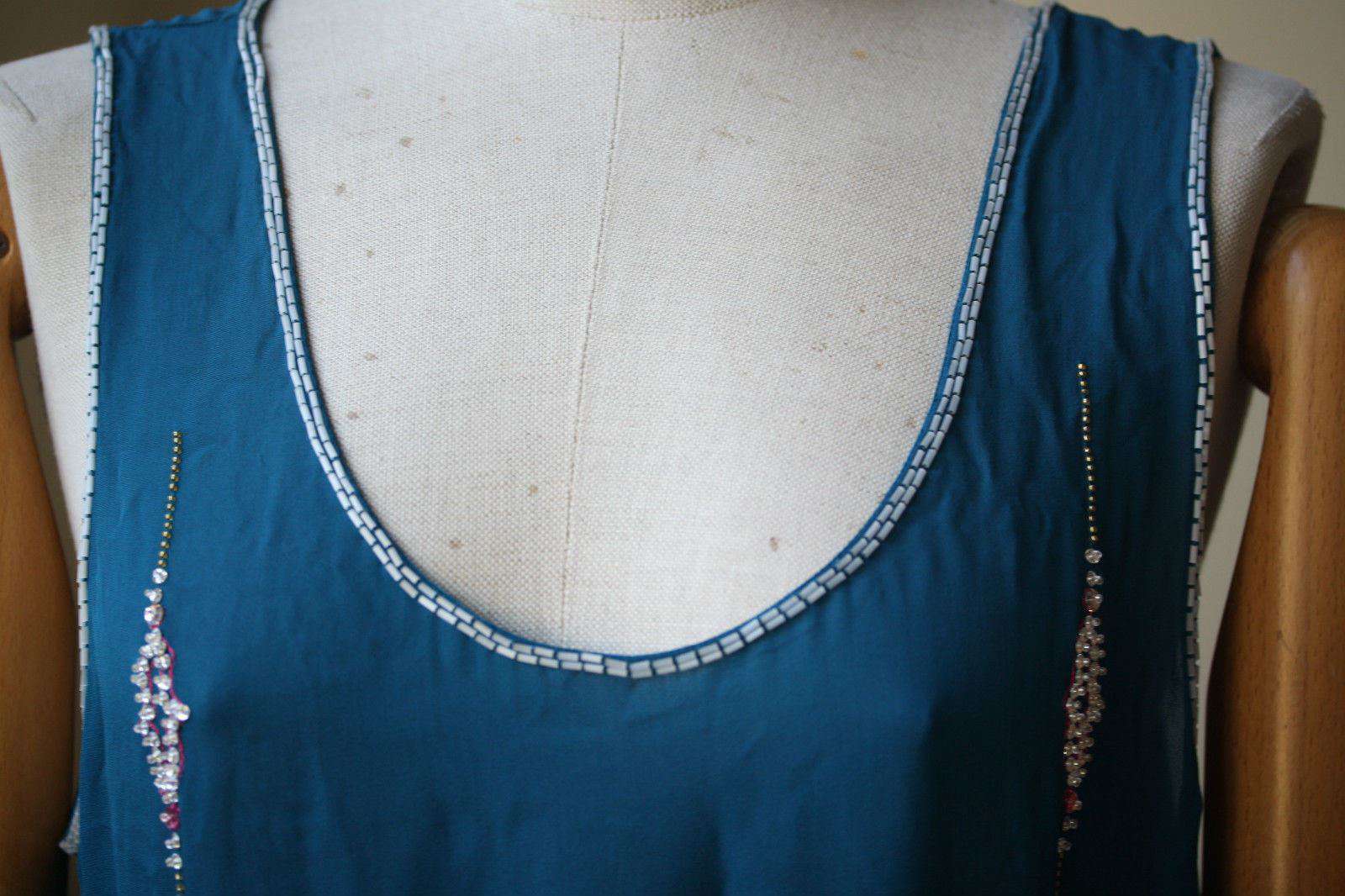 MATTHEW WILLIAMSON TEAL SILK EMBELLISHED TOP FR 40 UK 12 - Image 9