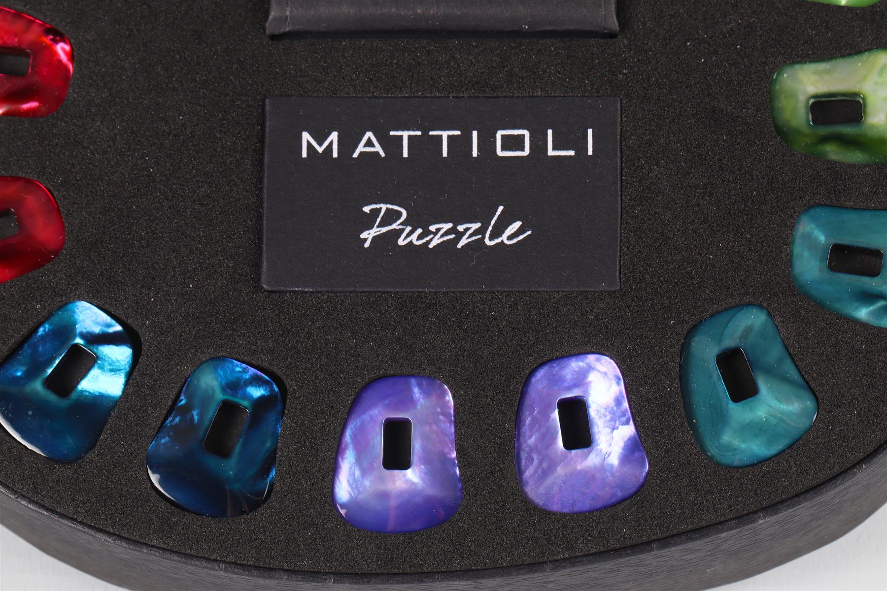 MATTIOLI PUZZLE 18KT WHITE GOLD AND DIAMONDS EARRINGS AND 11 COLOURED PAIRS SET - Image 3