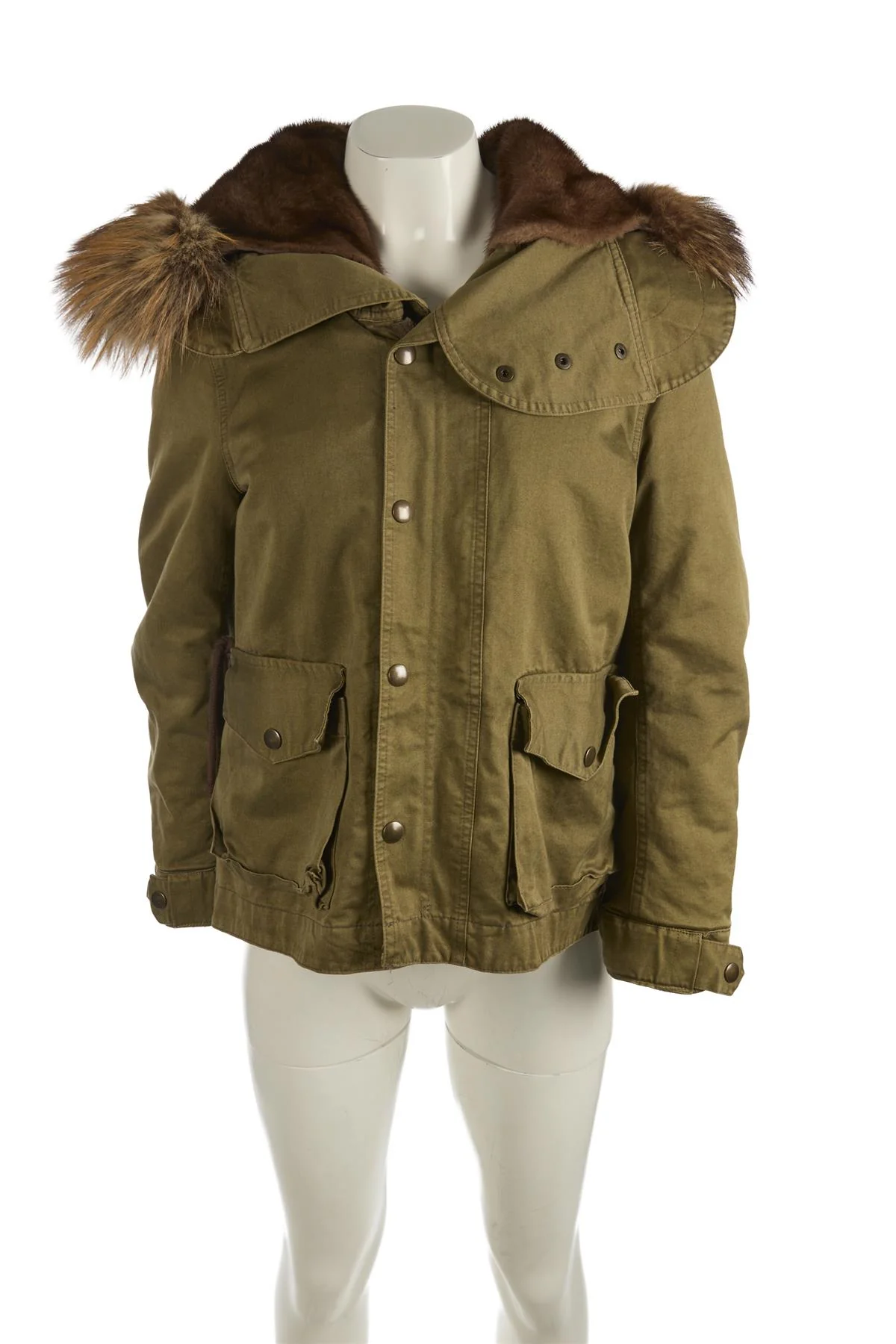MAURO GUERRESCO GREEN MINK FUR AND COTTON JACKET MEDIUM - Image 2