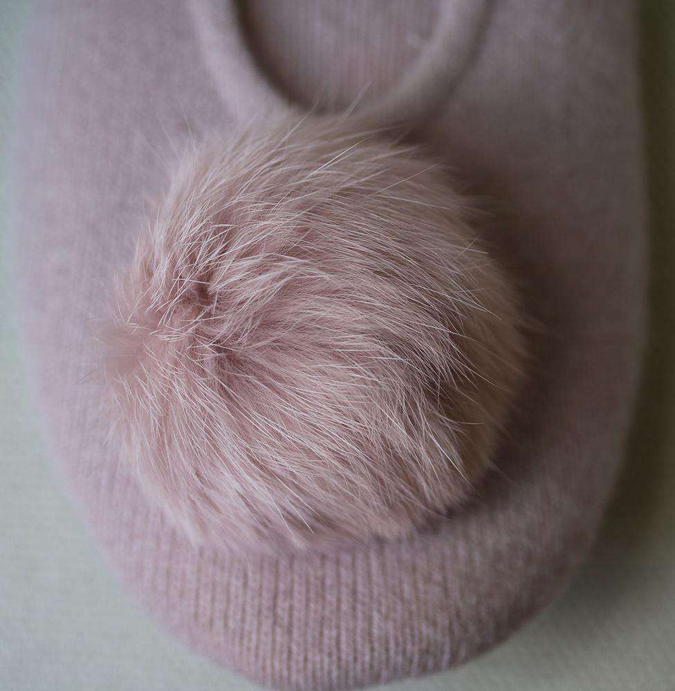 MAX AND MOI POM POM CASHMERE SLIPPERS LARGE - Image 3