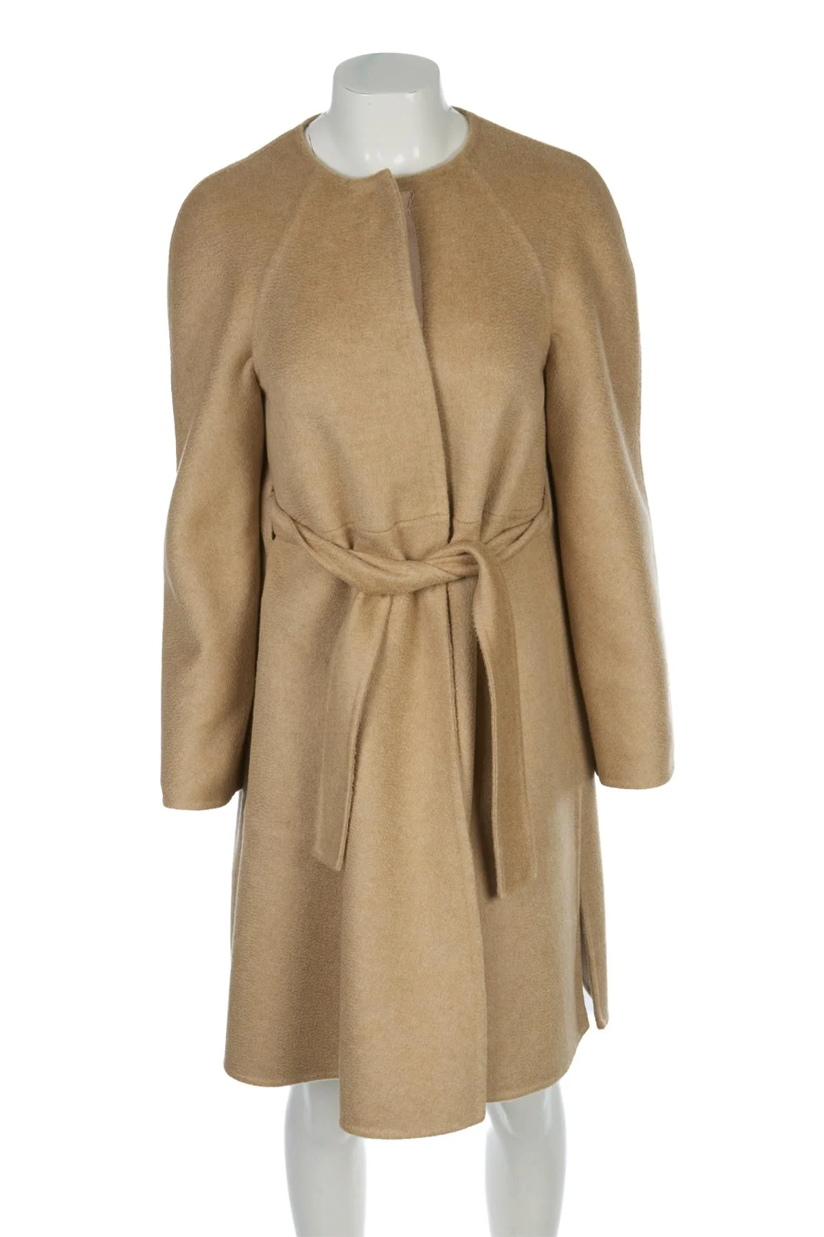 MAX MARA ATELIER BEIGE CASHMERE COAT IT 38 UK 6 - Image 2