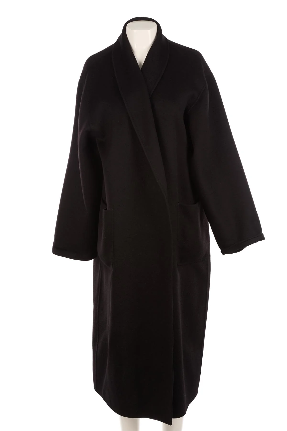 MAX MARA BLACK VINTAGE CASHMERE COAT UK 16 - Image 2