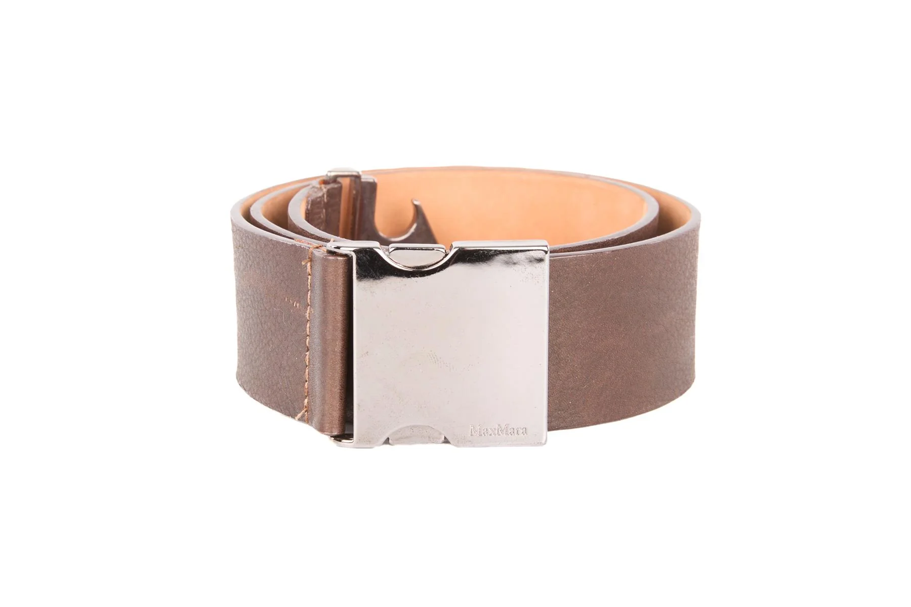 MAX MARA BROWN LEATHER WAIST BELT SMALL - Image 2