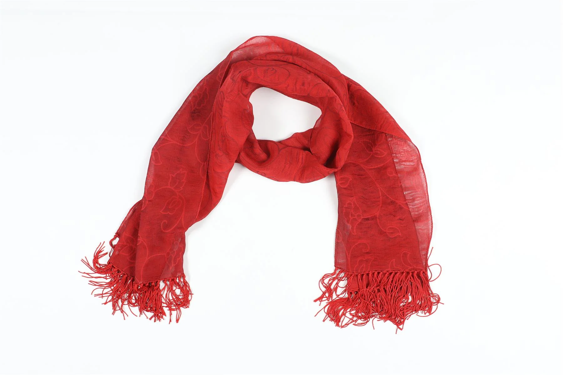 MAX MARA RED VINTAGE SILK SCARF - Image 2