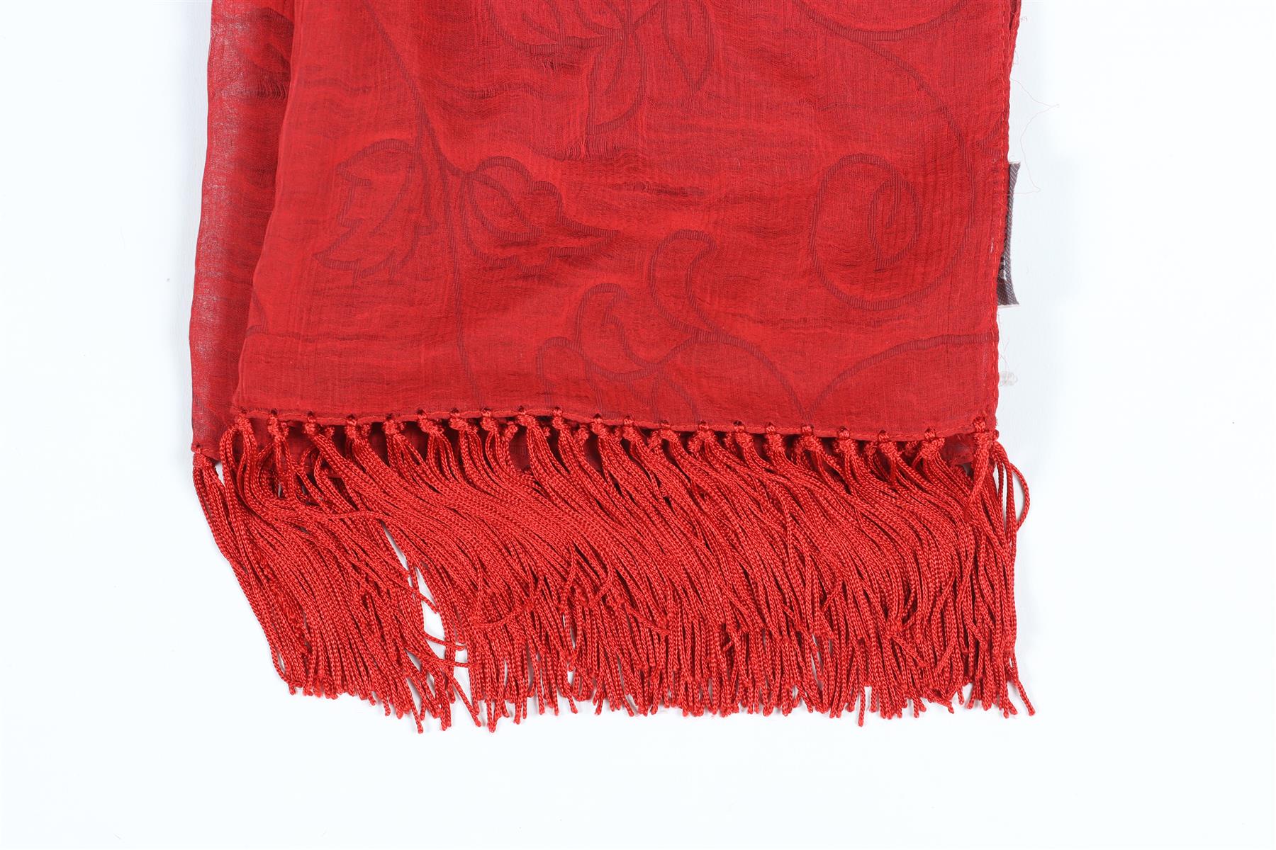 MAX MARA RED VINTAGE SILK SCARF - Image 5