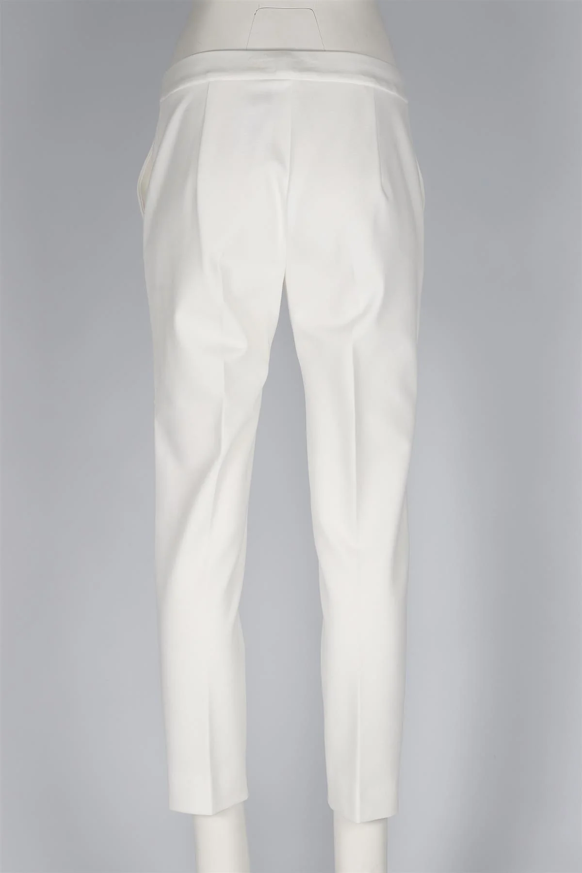 MAX MARA STUDIO WHITE WOVEN STRAIGHT LEG PANTS UK 12 - Image 4