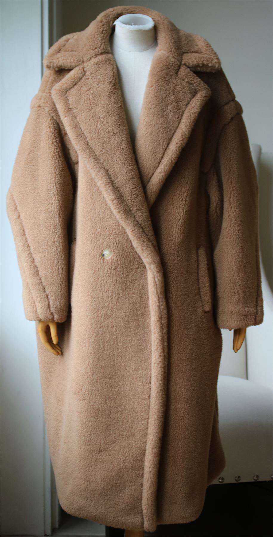 MAX MARA TEDDY BEAR CAMEL HAIR AND SILK BLEND COAT LARGE - Image 2